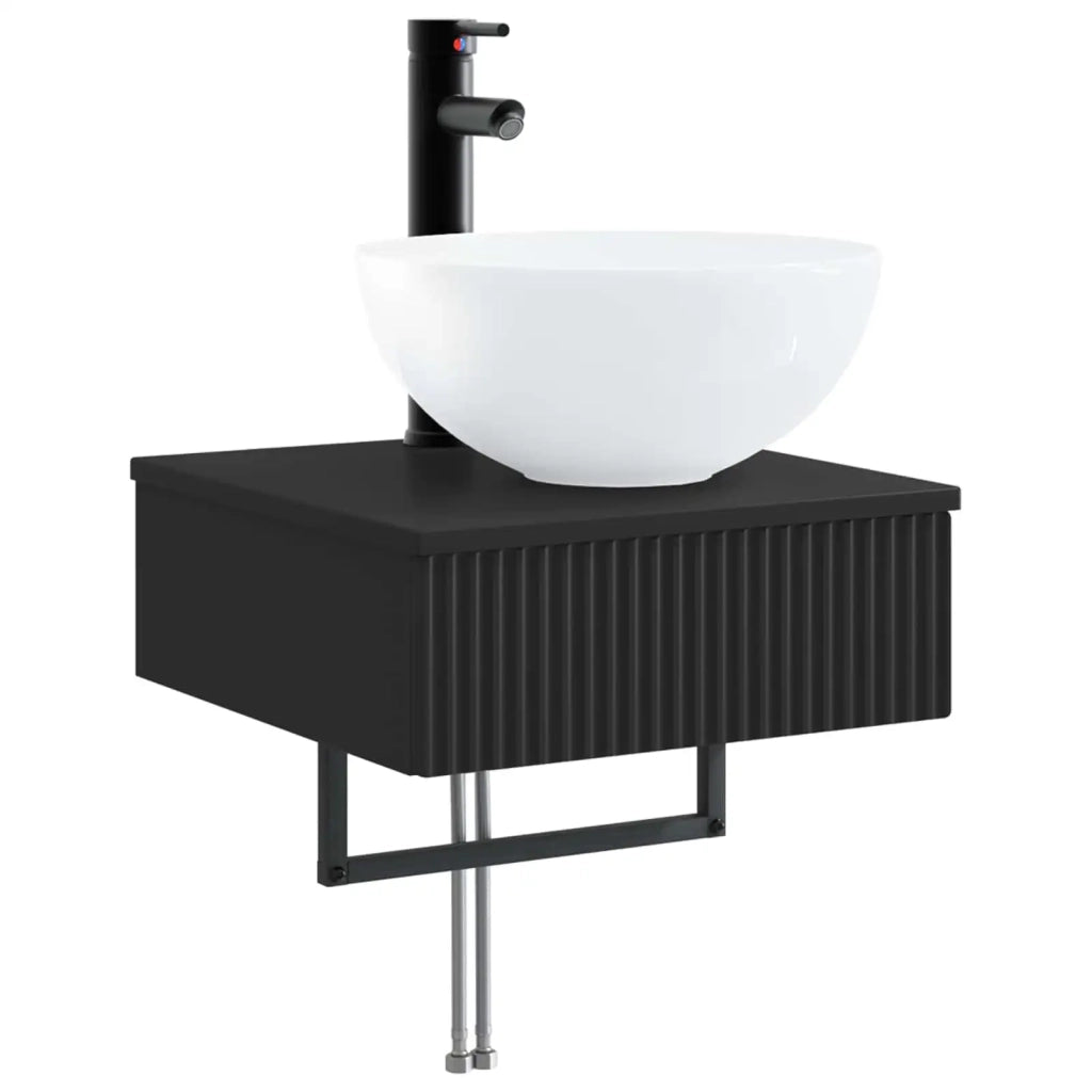 Lavabo da Parete Nero 40 x 41 x 40,5 cm Legno ingegnerizzato 890179