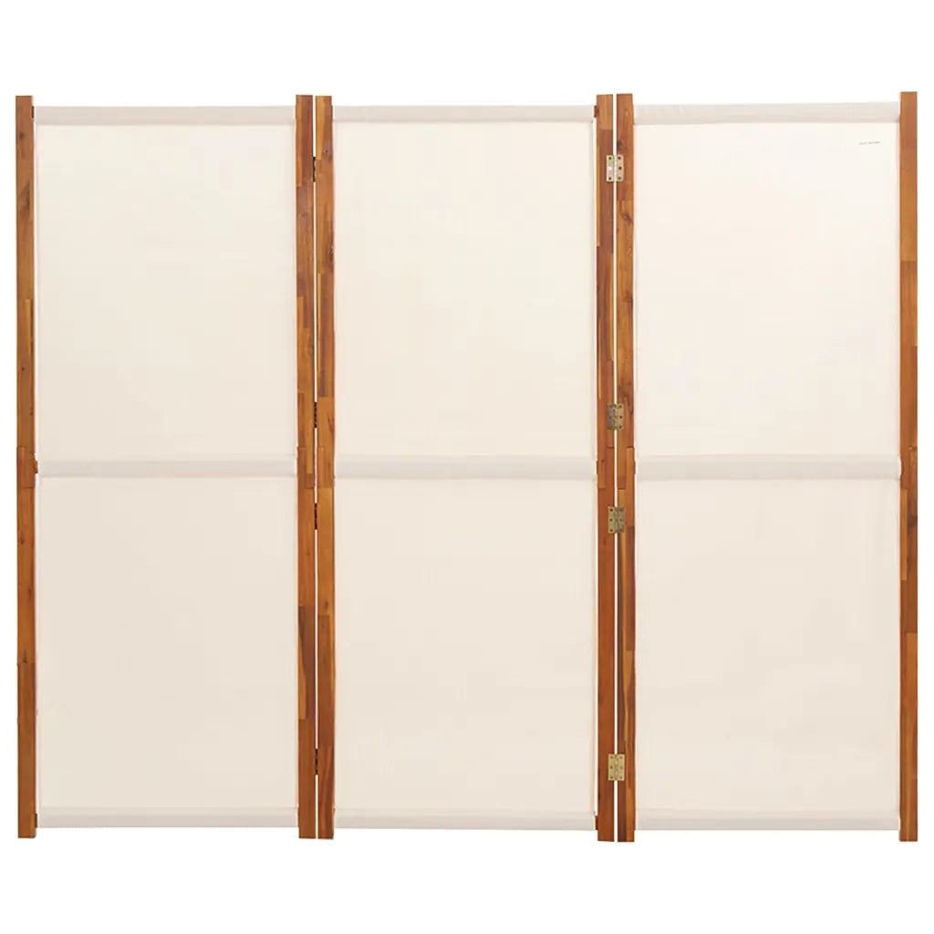 Divisorio a 3 Pannelli Bianco Crema 210x180 cm 319183