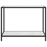 Tavolo Consolle Bianco 100x35x75 cm in Vetro Temperato 322837