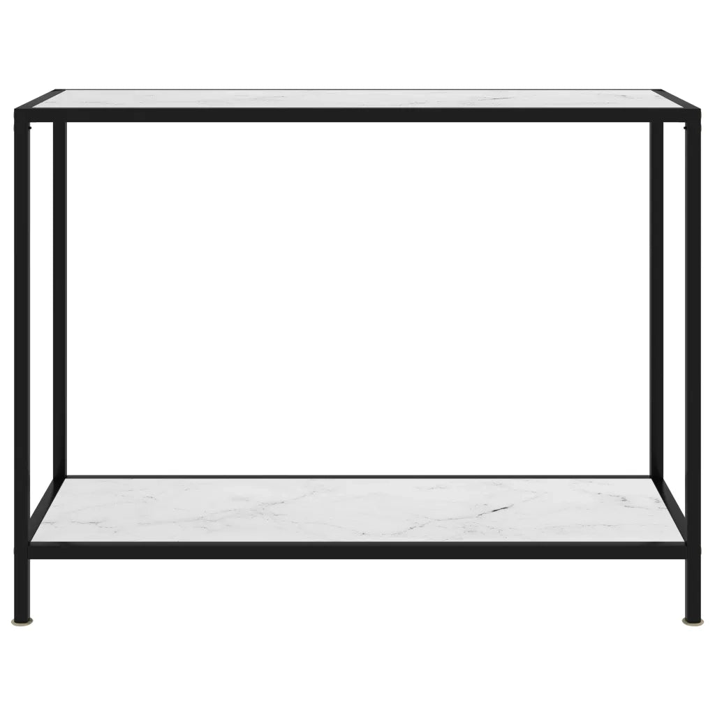 Tavolo Consolle Bianco 100x35x75 cm in Vetro Temperato 322837