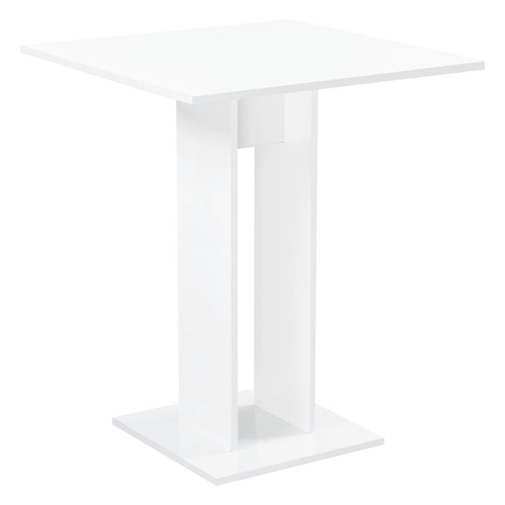 Tavolo Quadrato Lindesnes da Cucina Pranzo Bar 65 x 65 x 78 cm - Bianco Lucido [en.casa]