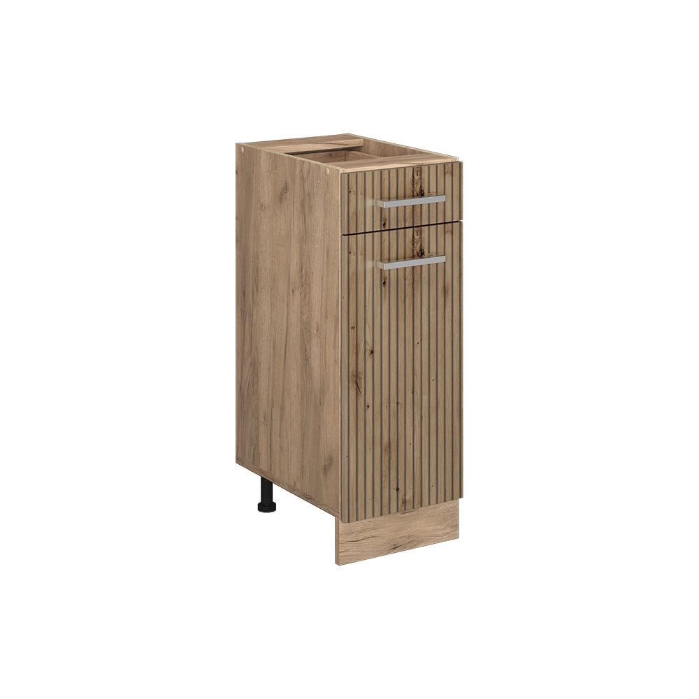 Vicco Mobiletto base per cucina Rovere artigianale 30 cm senza piano di lavoro
