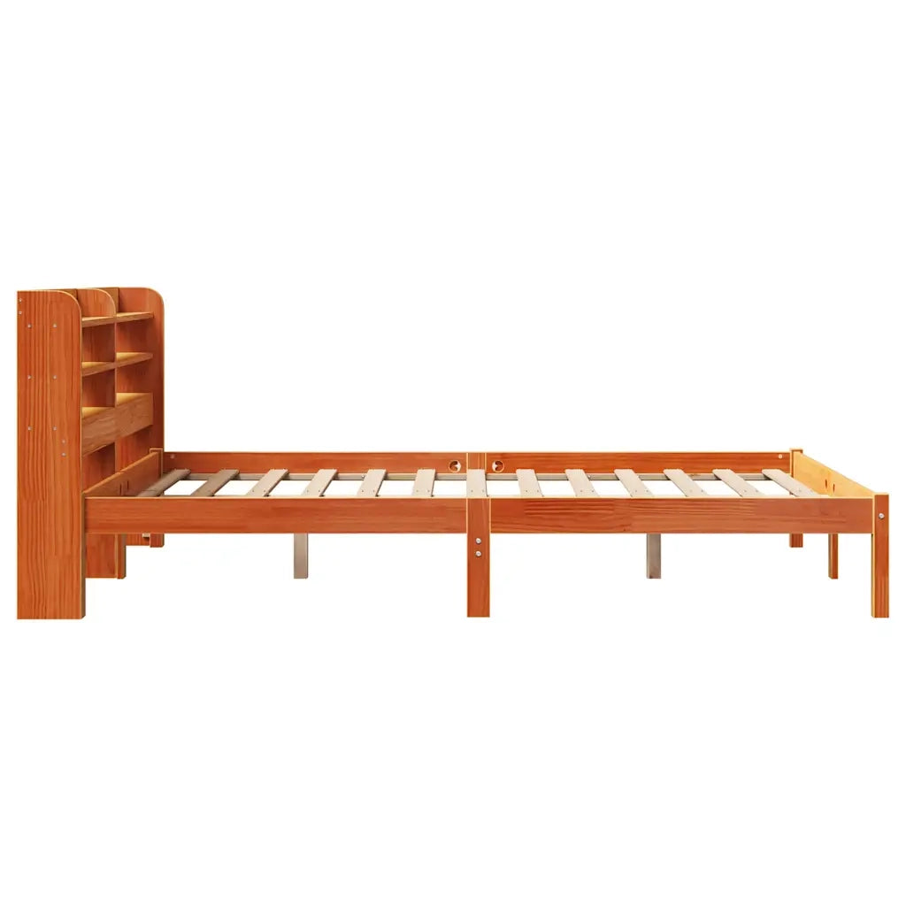 Giroletto con Testiera Marrone Cera 160x200 cm Massello Pino