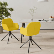 Sedie da Pranzo Girevoli 2 pz Gialle in Velluto cod mxl 18711