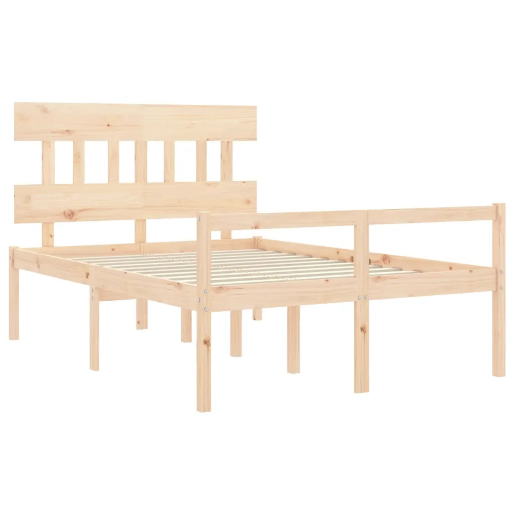 Letto per Anziani con Testiera 140x190 cm in Legno Massello