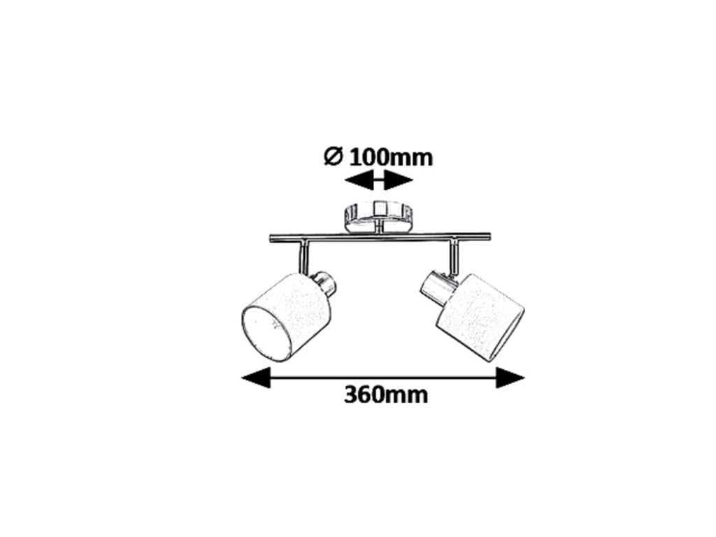 Faretto doppio parete-soffitto marrone 2xE14 Natina Rabalux