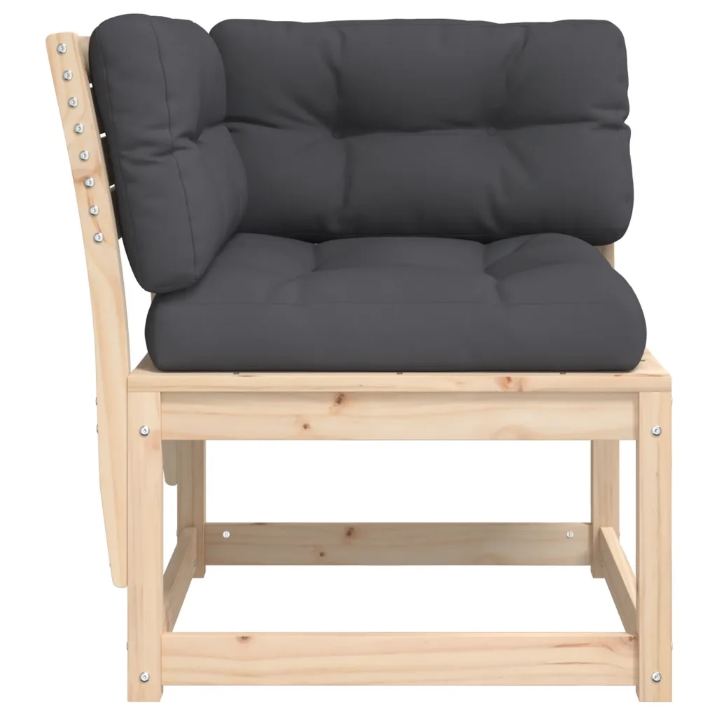 Divano Angolare Giardino Cuscini 73x73x78cm Legno Massello Pino 844684