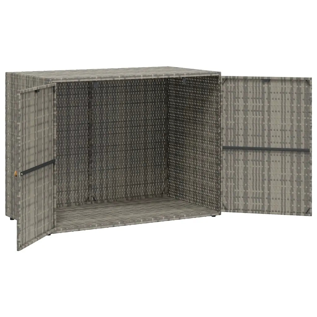 Mobile Portaoggetti da Giardino-Baule da Giardino Grigio 100x55,5x80cm Polyrattan