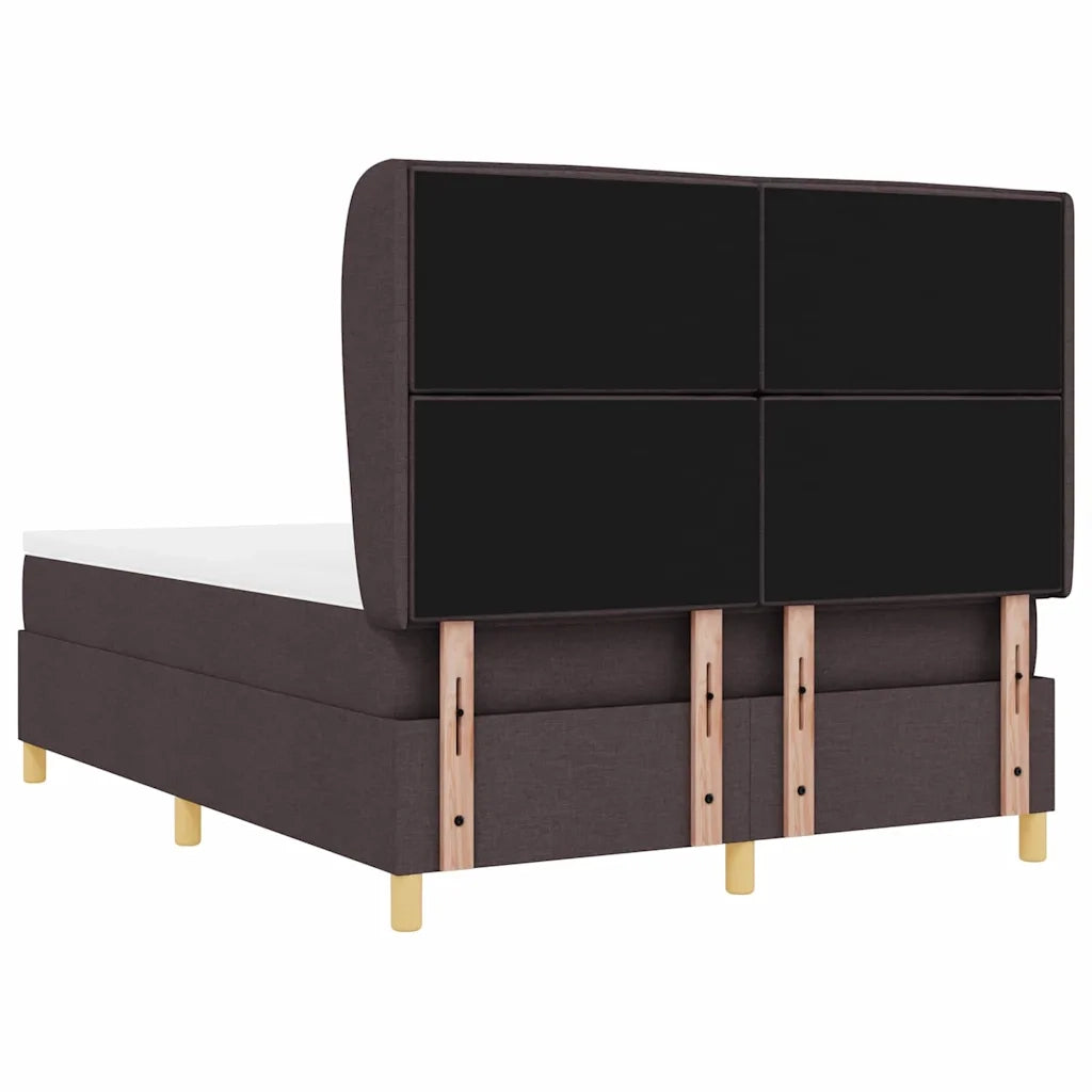 Letto a molle con materasso Marrone Scuro 200 x 160 cm Tessuto 3340700