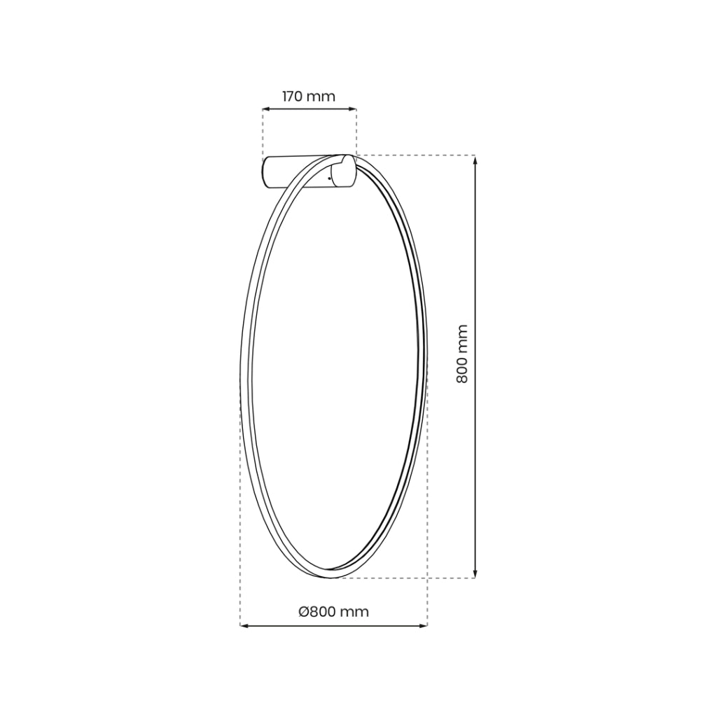 Applique bagno anello oro Ø80 LED 46W IP44 Milagro