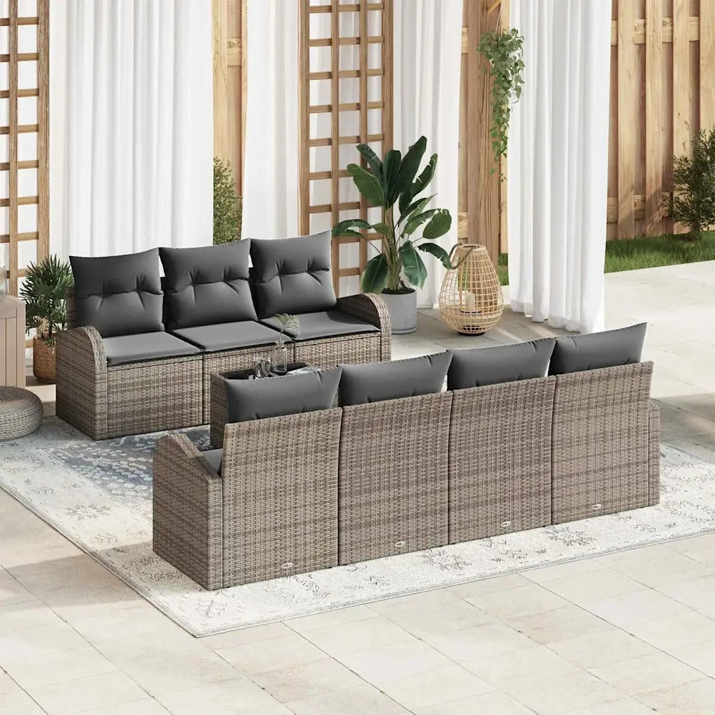 Set Divano da Giardino Grigio 55 x 55 x 37 cm polyrattan