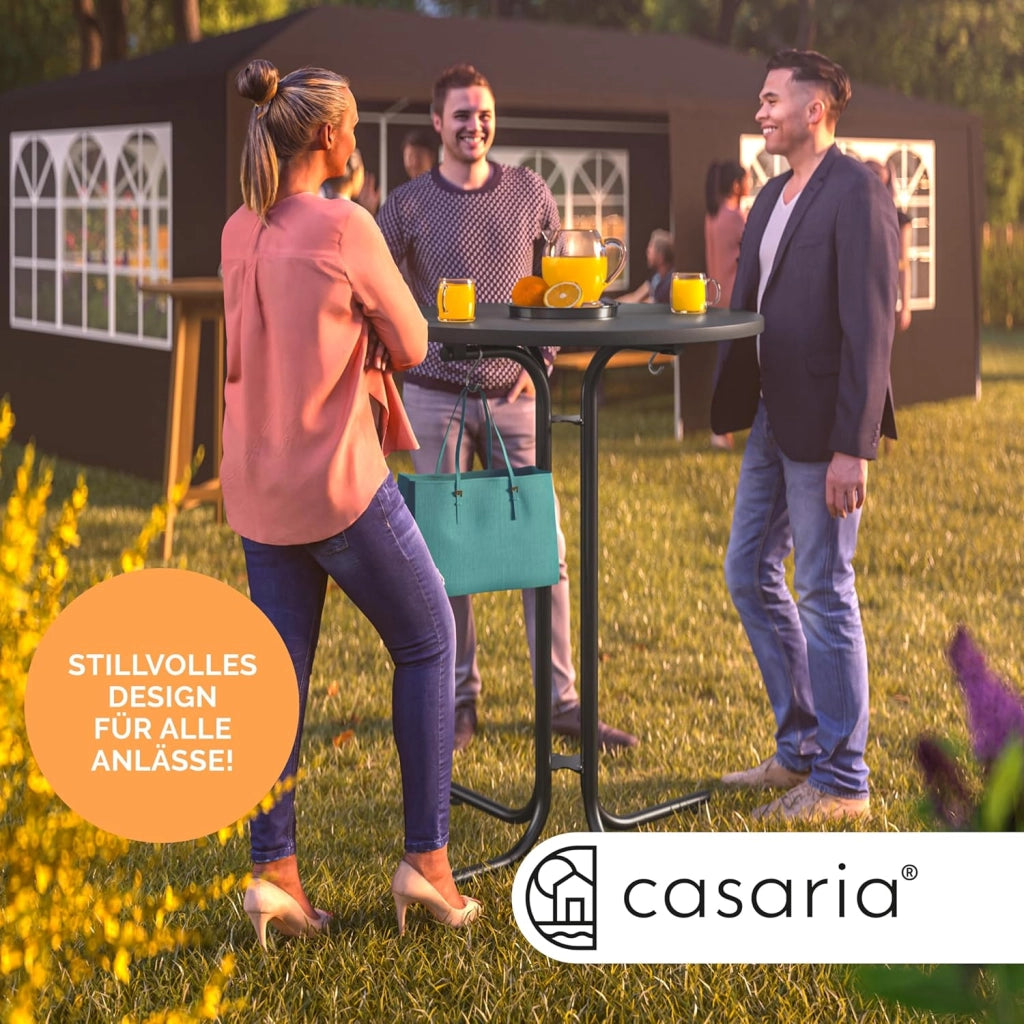 ® Tavolo da Bar 80x110cm Pieghevole Rotondo Stabile Giardino Alto Bistrot Festa Tavolo da Birra Grigio