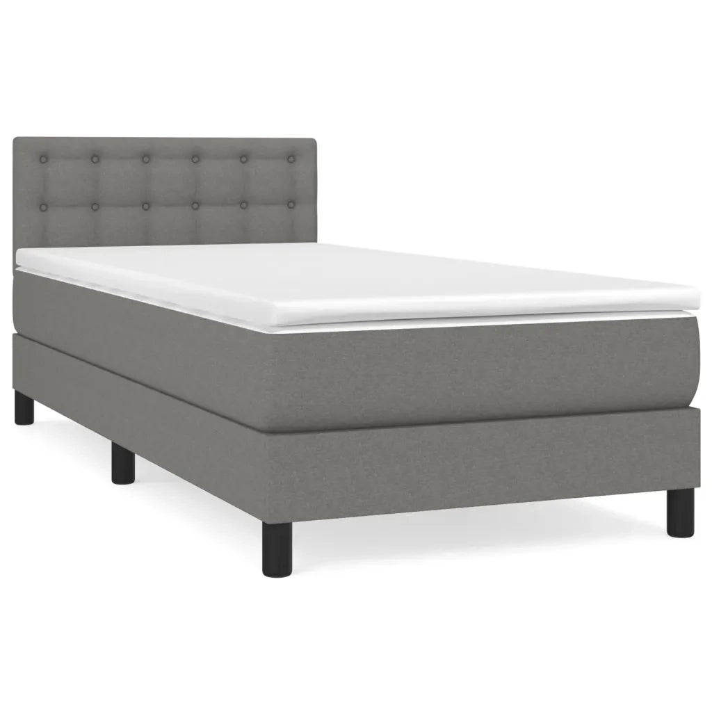 Giroletto a Molle con Materasso Grigio Scuro 90x190 cm Tessuto 3140338