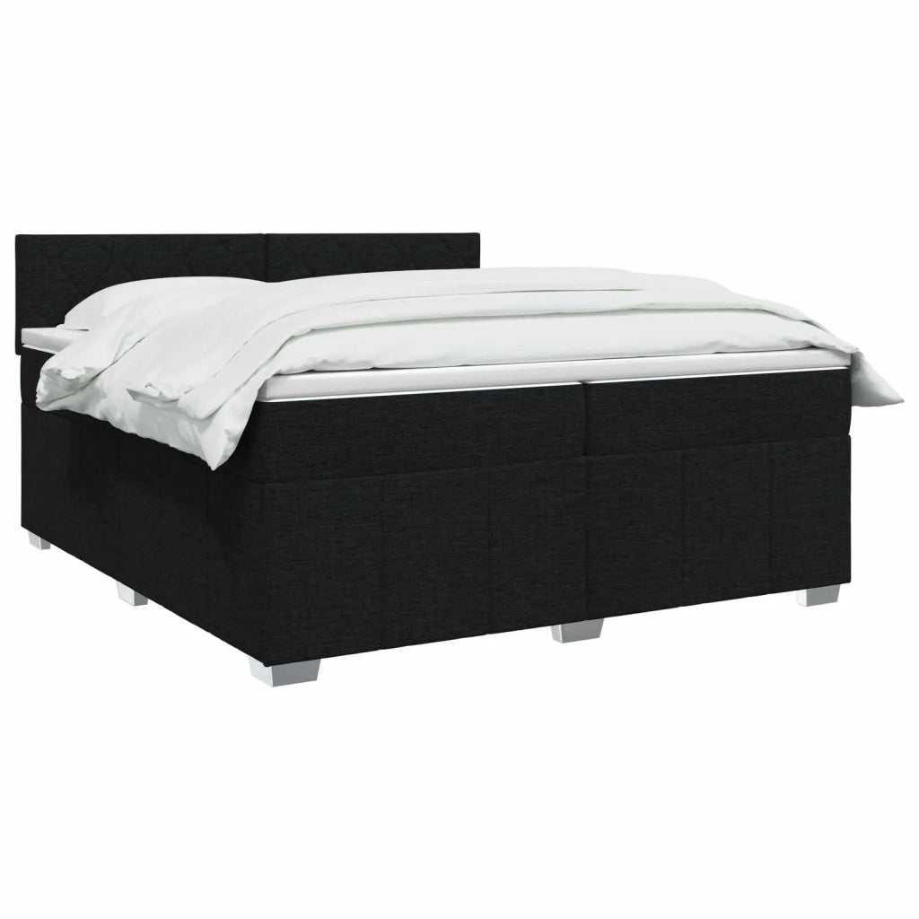 Letto box spring con materasso Nero 200 x 200 cm Tessuto 3451299