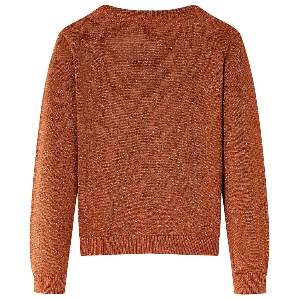 Cardigan da Bambina Lavorato a Mano Cognac 116 CFW8043161