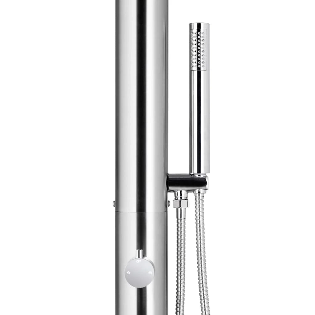 Doccia da giardino con base 230 cm inox grigio 02_0042055