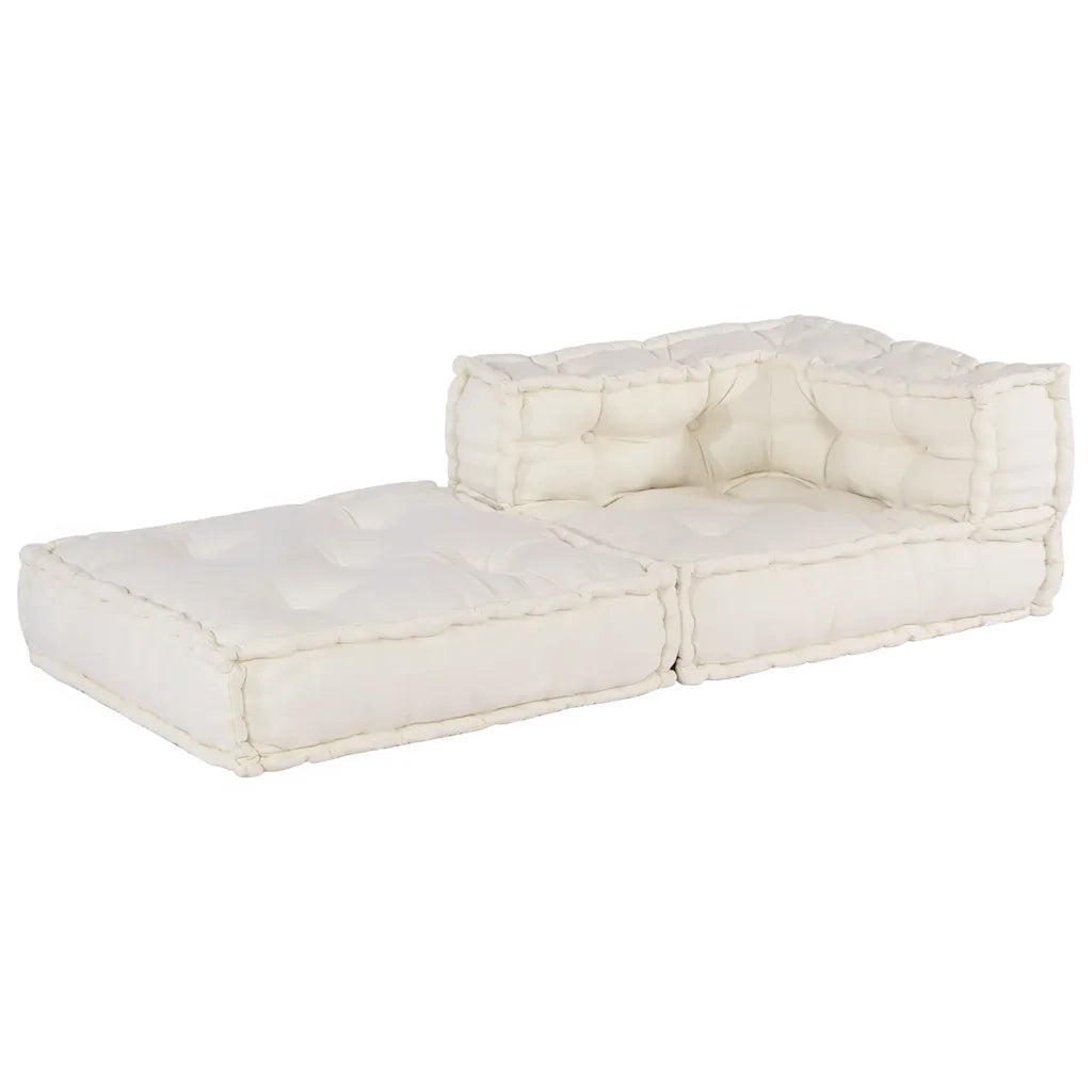 Divano Componibile-Sofa Modulare-Divanetto Crema 70x70x54 in Tessuto 381867