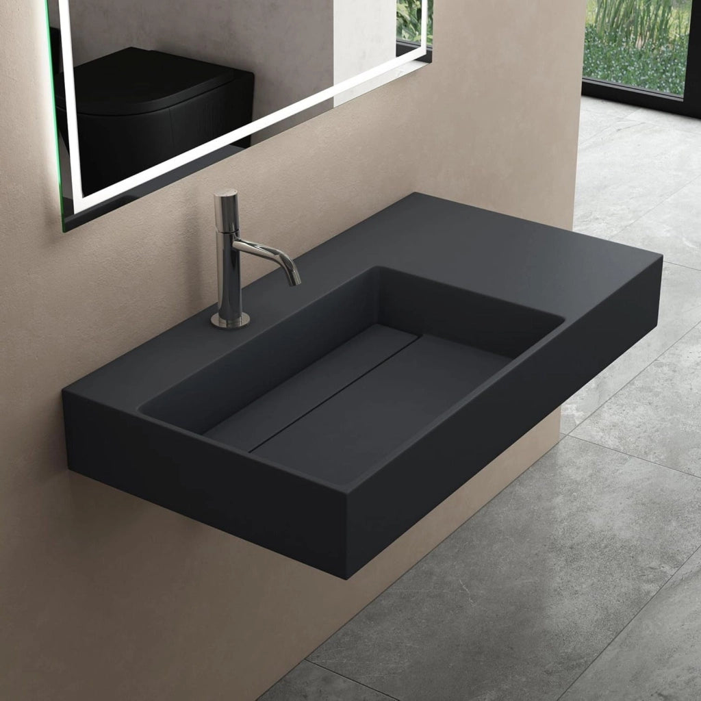 Lavabo In Conglomerato Archi 90 Cm Grey Matt