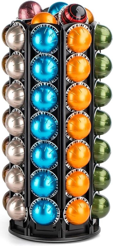 Capsule holder per capsule Nespresso Vertuo con rotazione 360°, stoccaggio centrale per capsule Nespresso Vertuo (56+)