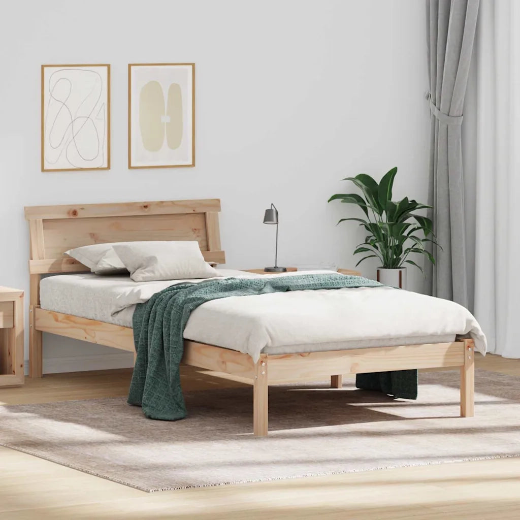 vidaXL Struttura del letto Marrone 90 x 200 cm Legno di pino massello