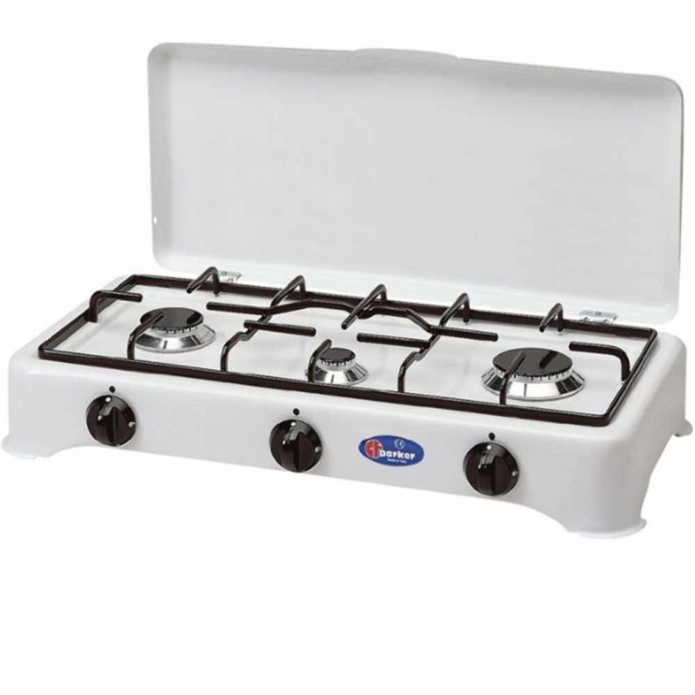 Fornello a gas 3 fuochi, GRIGLIA PIATTINA cm 58,5x27,5x12,5 PARKER GPL - PARKER