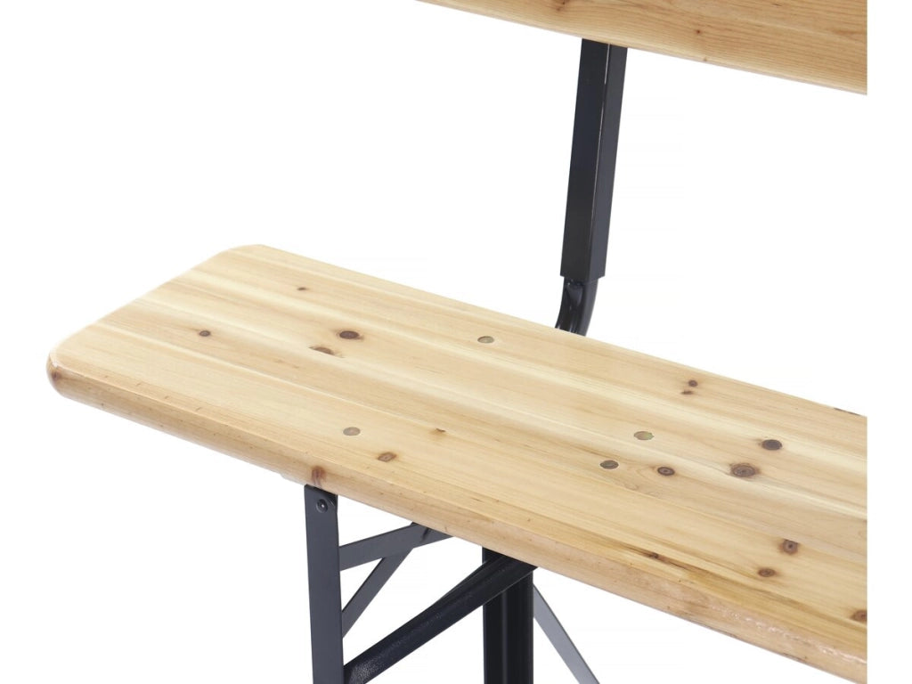 Set da giardino in legno "Lisbon" con schienale - 220 cm - Marrone