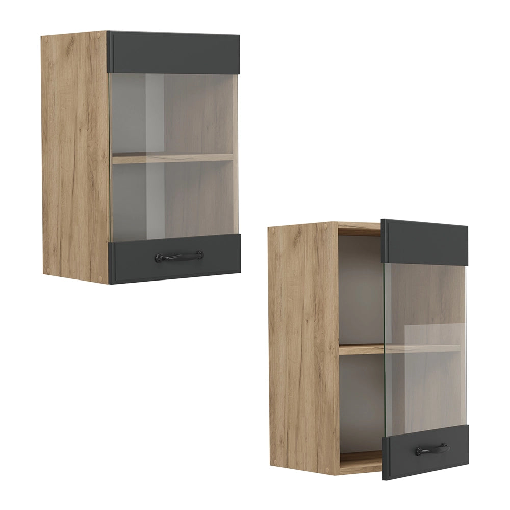 Vicco Mobile da cucina in vetro Antracite casa di campagna 40 cm