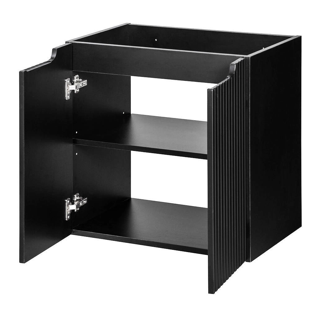 Mobile da Parete Sottolavabo NEWPORT a 2 Ante con Lavabo Ovale 60x71x40 cm - Nero [en.casa]