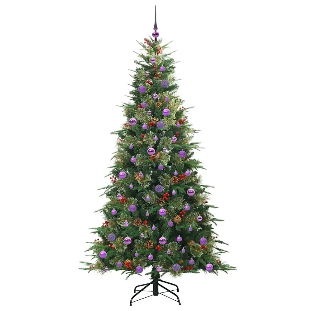 Albero di Natale | Decorazioni natalizie Artificiale con Rami Pieghevoli Verde 210 cm