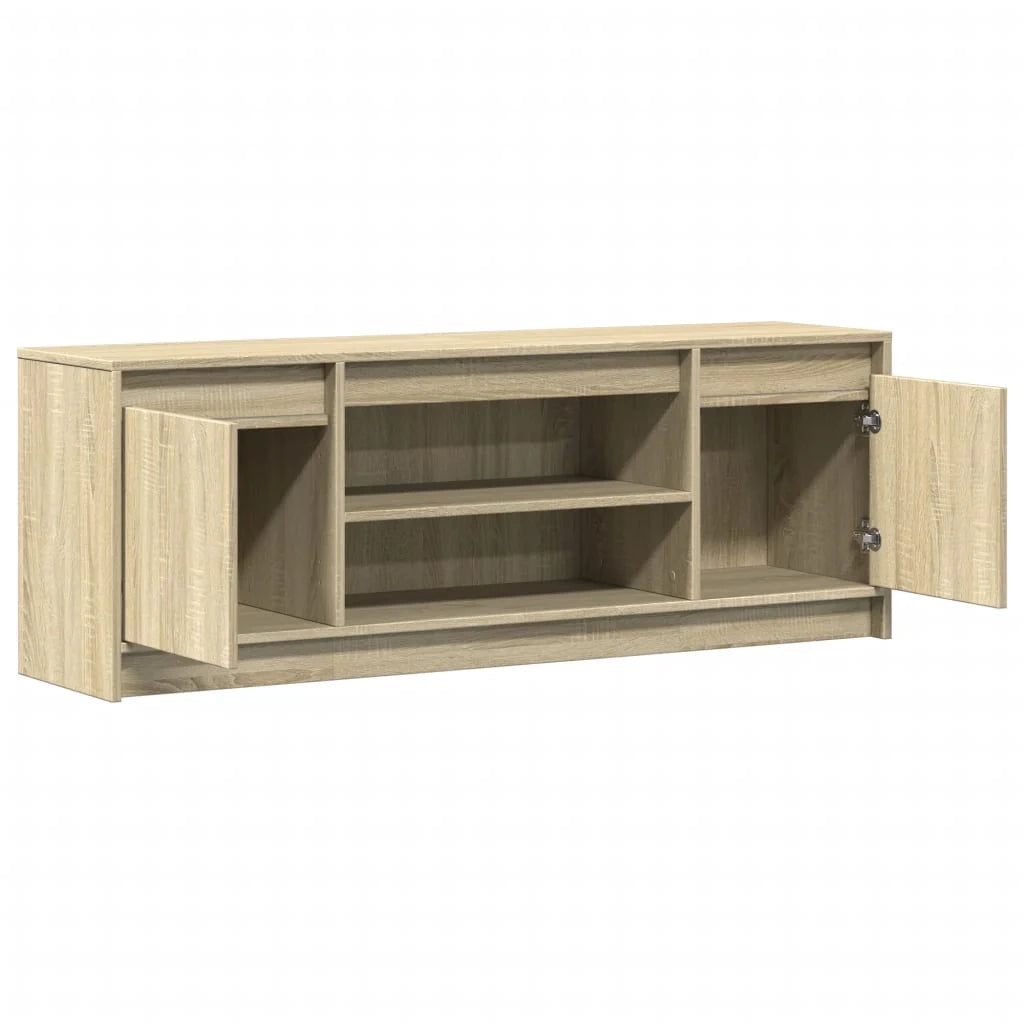 Mobile TV multimediale mensola TV credenza mobile TV sala da pranzo soggiorno camera da letto con illuminazione a LED rovere Sonoma 139,5 x 34 x 50 cm legno ingegnerizzato marrone 02_0026485