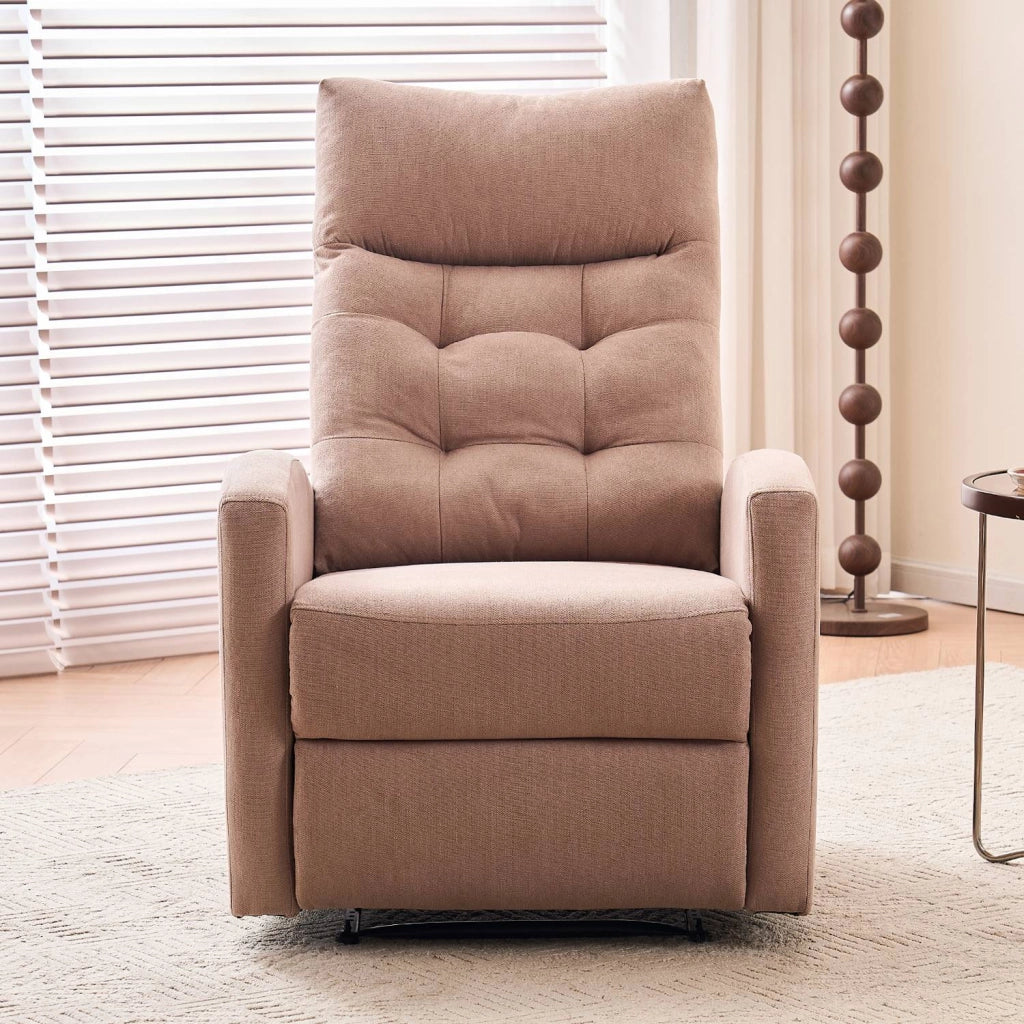 Marvin Poltrona Relax Reclinabile Manuale con Poggiapiedi Solena, Schienale Regolabile Seduta Ergonomica in Tess Tortora