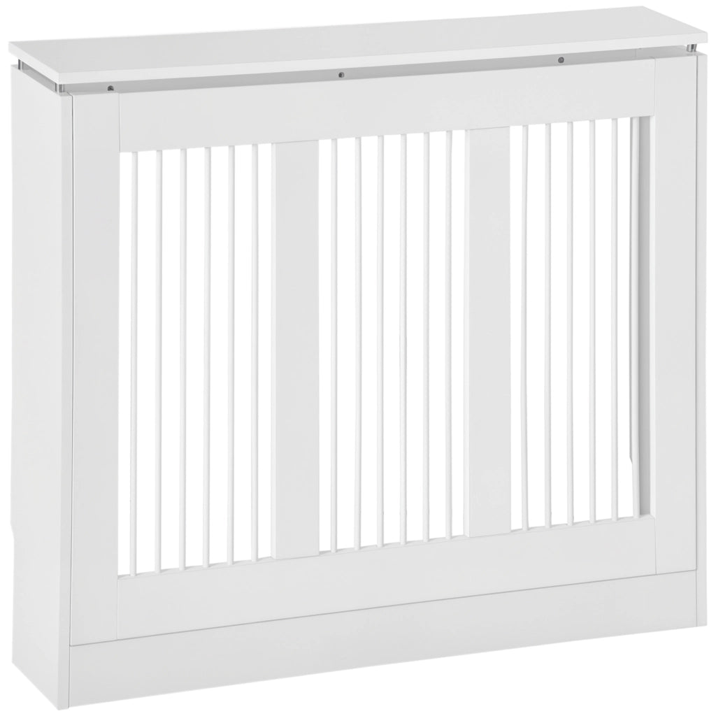 Copritermosifone a Doghe Moderno con Antiribaltamento ¨C zephmum ¨C MDF Acciaio 90x18x84cm Bianco