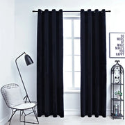 Tende Oscuranti con Anelli 2 pz Nere in Velluto 140x175 cm 134488