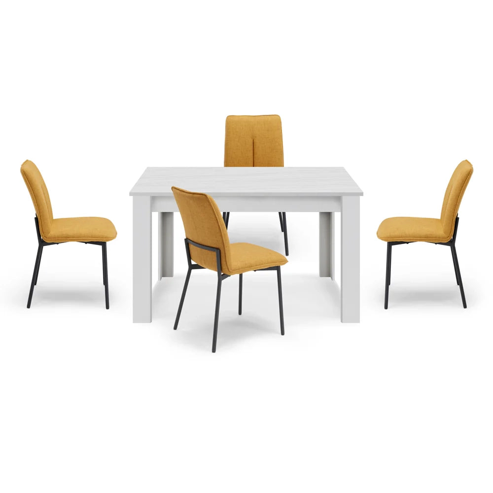 Tavolo allungabile da pranzo Bianco Frassino 110x70 fino a 150 cm modello N1 MADE IN ITALY design moderno ideale per cucina, soggiorno e sala da pranzo