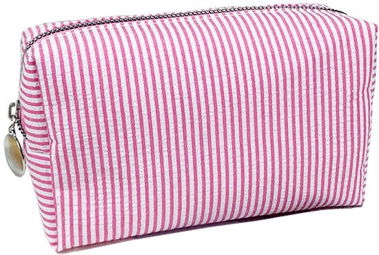 Cosmetica per Donne – Grande Borsa per Trucco – Borsa da Viaggio a Strisce – Organizzatore Estetico Borsa da Appendere – per Borse da Donna (Rosso)