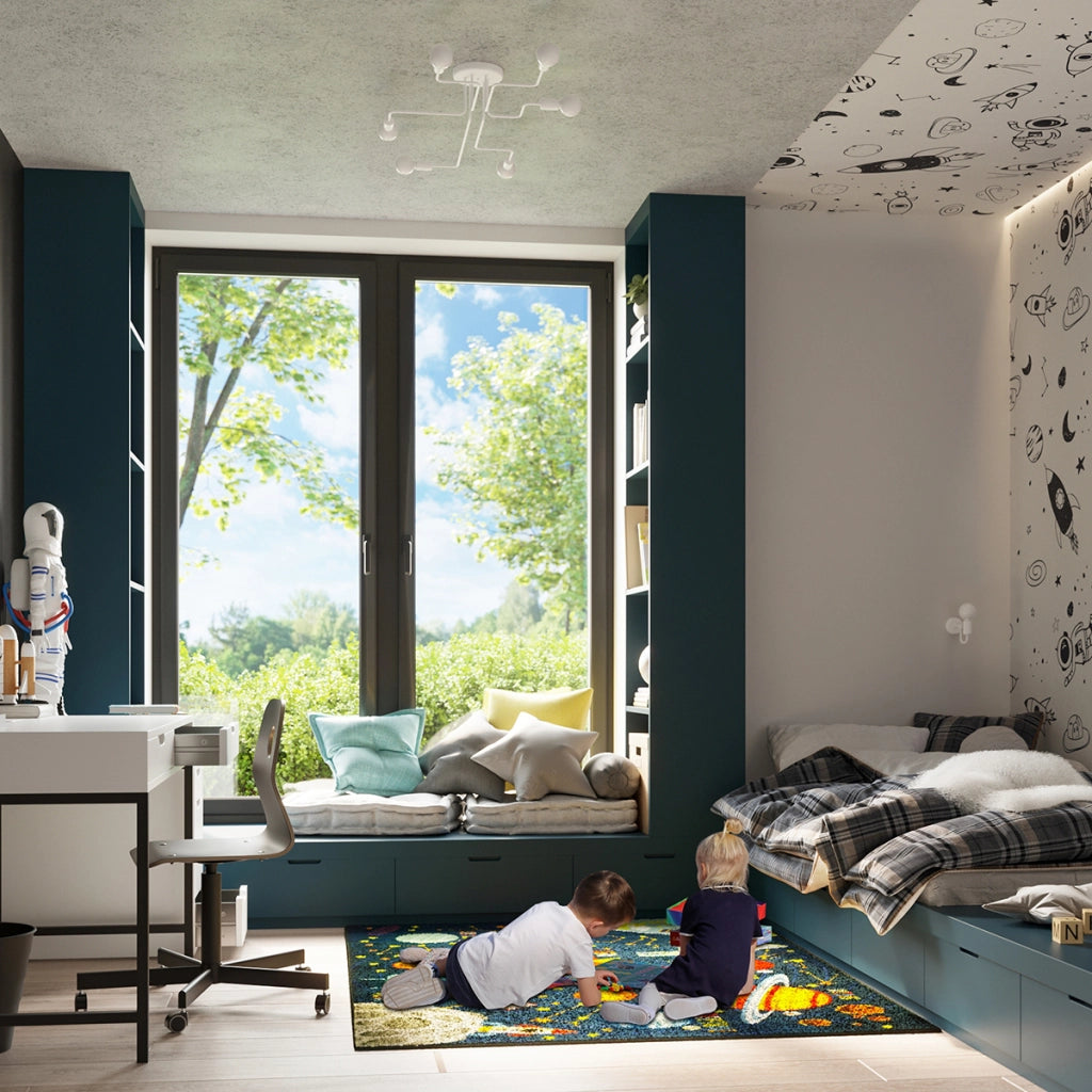 VECTOR Lampada da soffitto 4x15W LED E27 Acciaio Industriale Illuminazione moderna Bianco