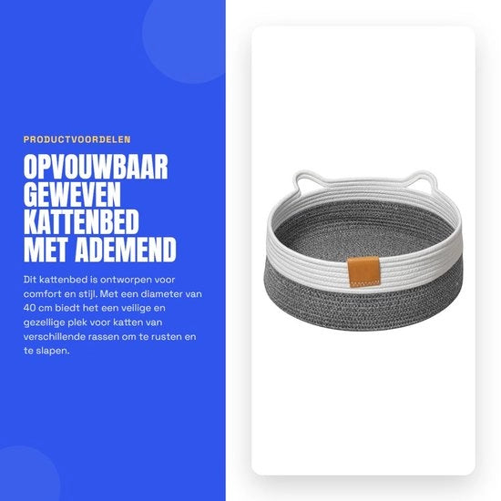 Letto per gatti pieghevole - zona di riposo respirocitante - resistente alle unghie - design universale - diametro 40 cm - area di riposo confortevole - lettino per animali domestici