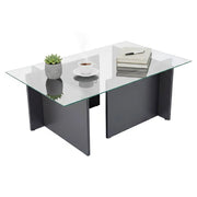 Azriel, Tavolino da Salotto Peso Massimo Supportato 10 kg, 105x65x40h cm Nero Antracite
