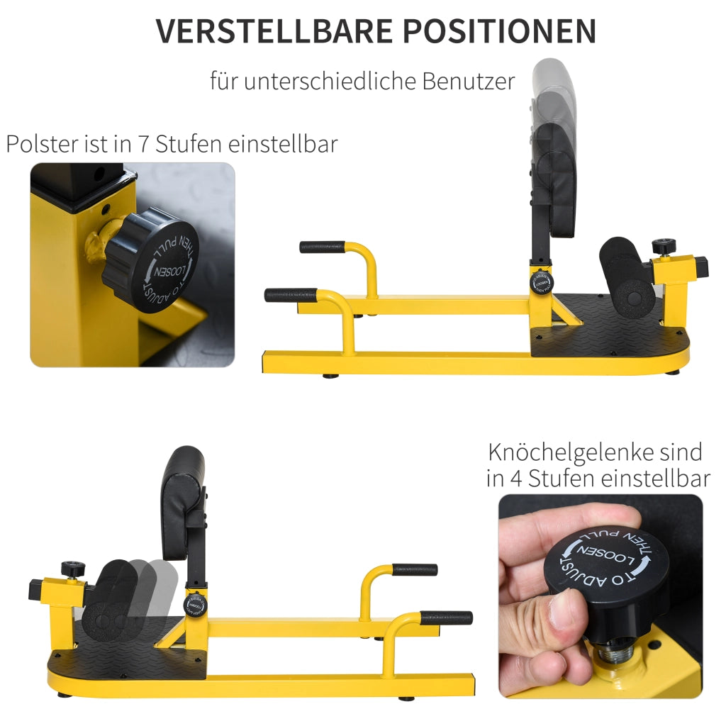 Attrezzo Fitness Ginocchia 3 in 1 Regolabile ¨C zephmum ¨C Giallo Nero 50x97x44.5-56.5 cm