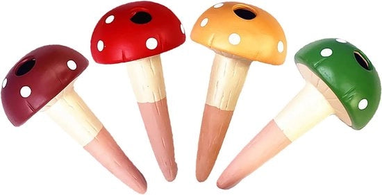 Irrigazione per piante, 4 pezzi, forma fungo, per piante, sistema di irrigazione per piante di interni, piante di interni, piante di vaso, decorazione, acqua per piante, distributore di acqua, per interni.