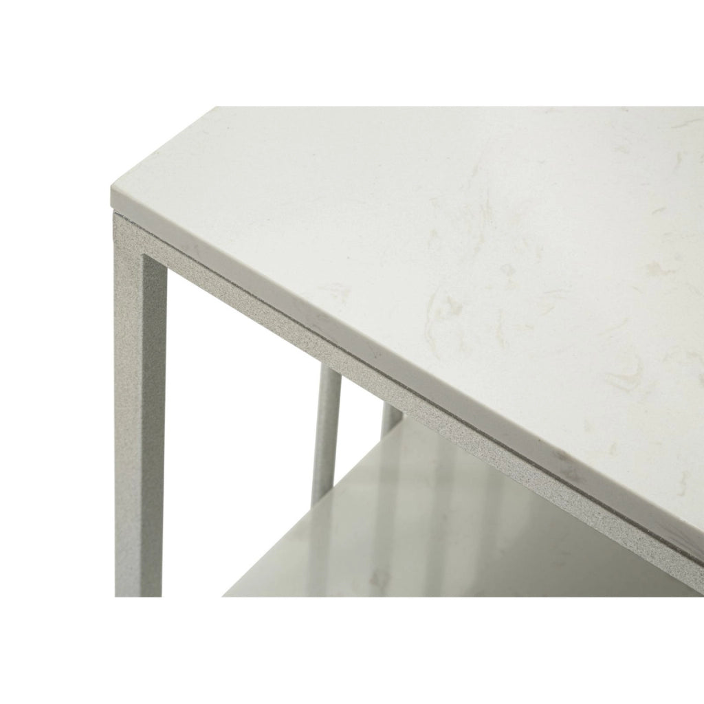 Tavolino VKH790, Argento, Metallo, 90x45x60 cm