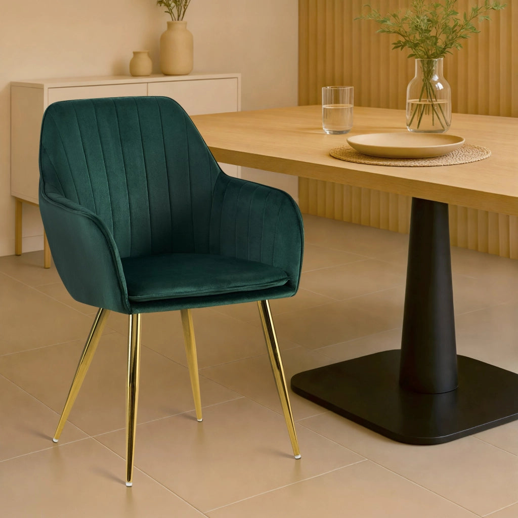 Esszimmerstuhl Cheryl Samt gold