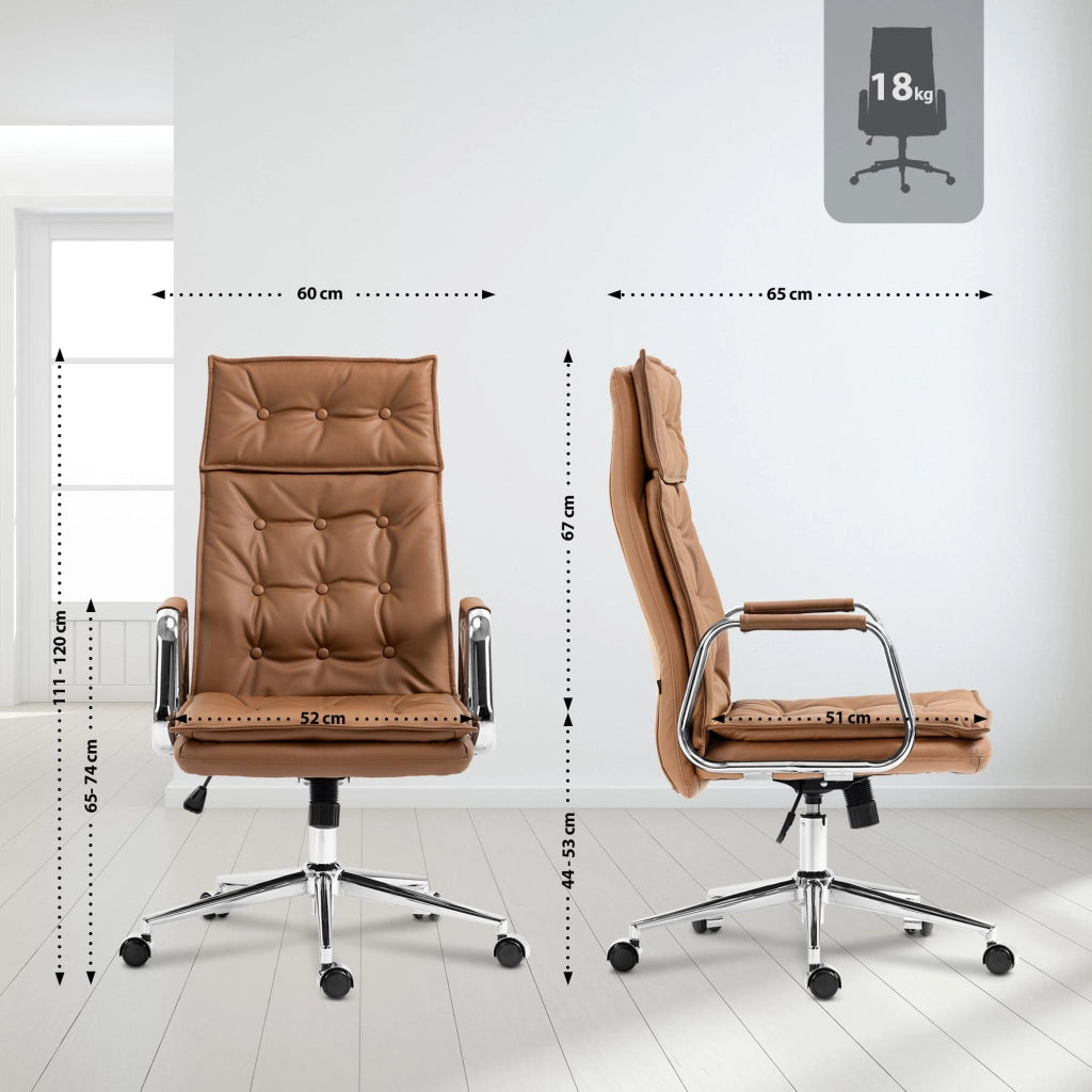 Sedia da ufficio Sotira in vera pelle 3