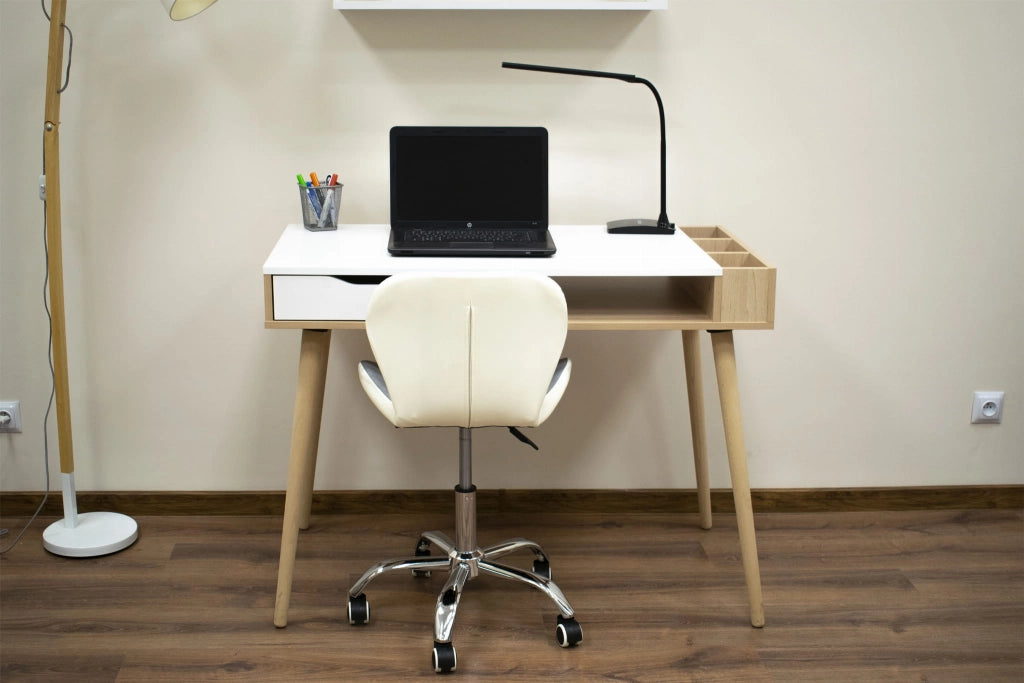 Sedia girevole Valora AVOLA grigia e bianca dal design ergonomico