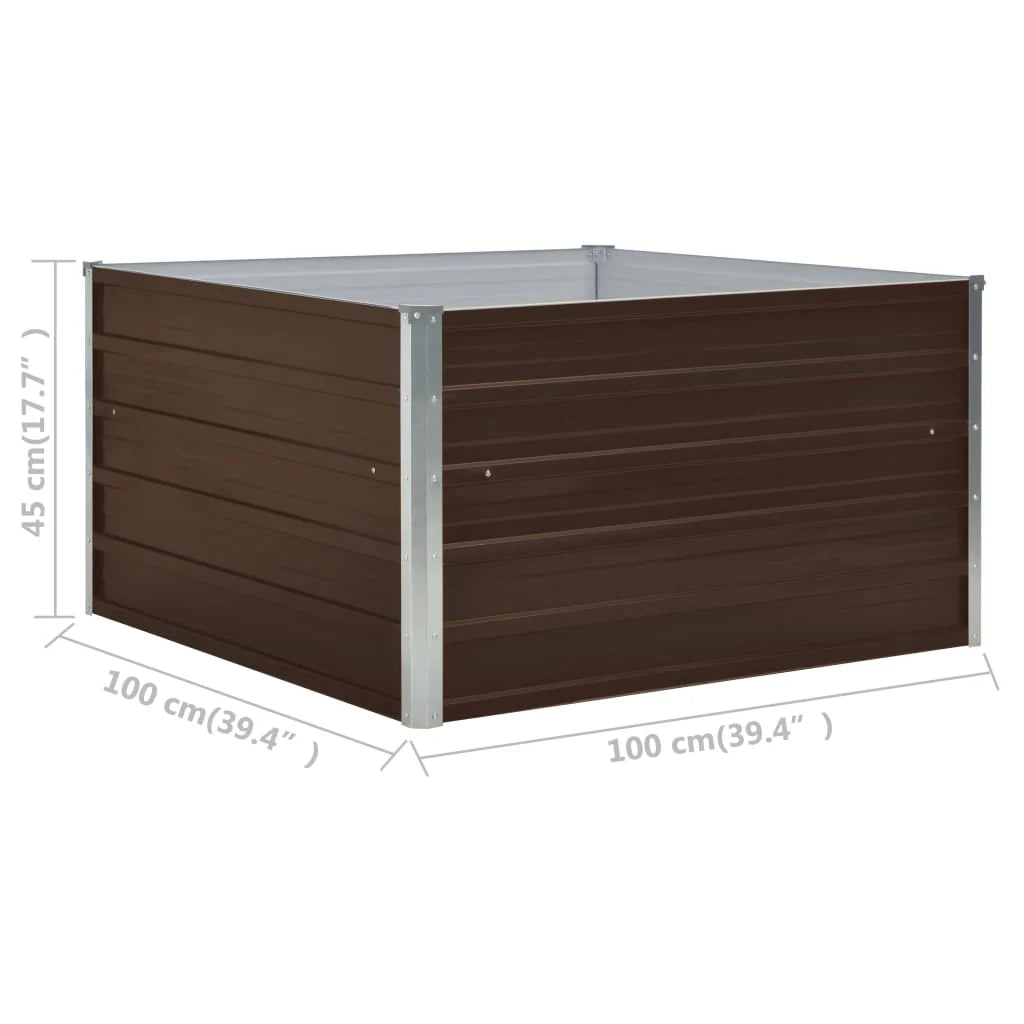 Fioriera 100 x 100 x 45 cm acciaio zincato marrone 02_0000785
