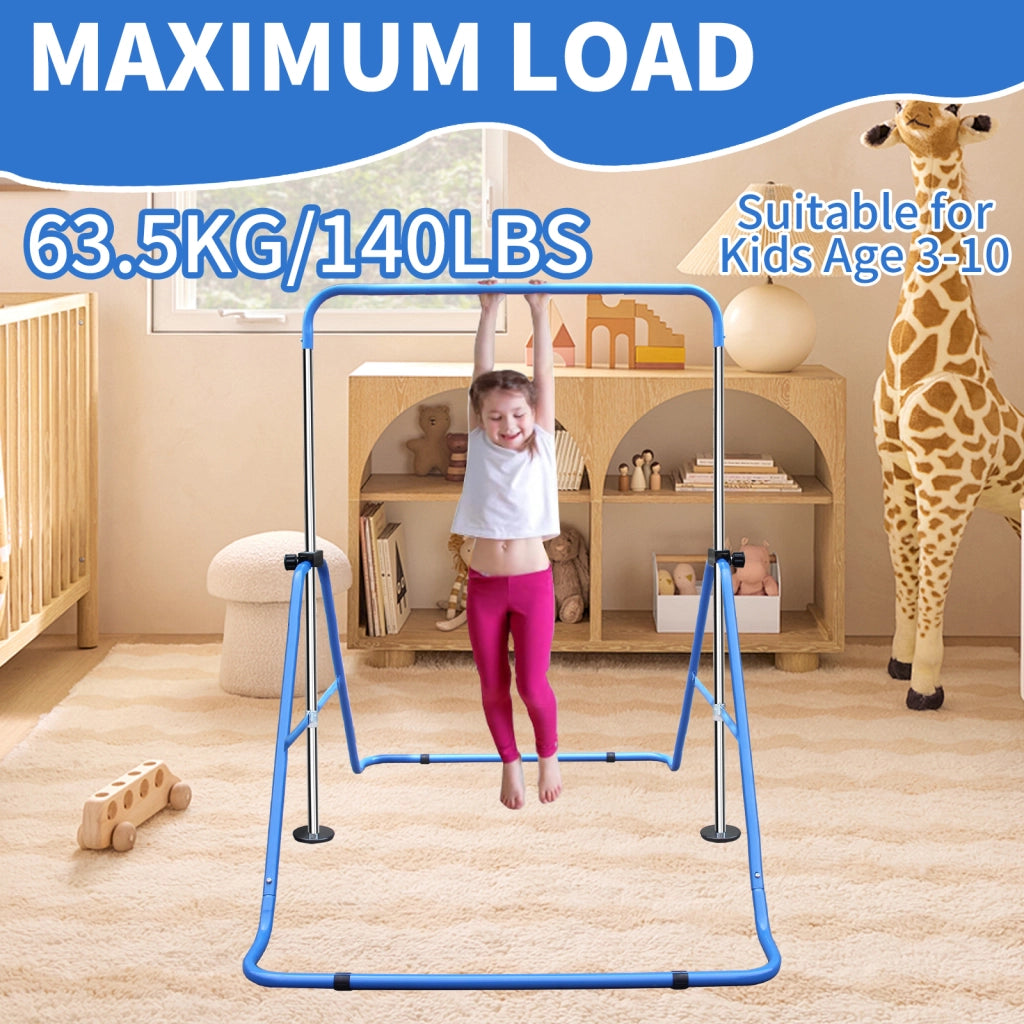 Sbarra ginnastica regolabile per bambini ¨C Minimal ¨C blu, pieghevole per uso casa