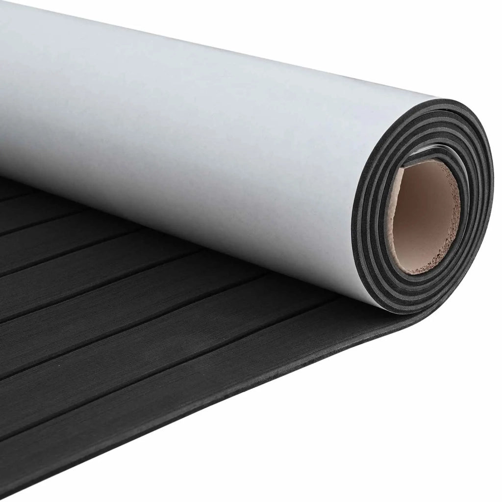 Tappetino per Barche Rigato Grigio Scuro e Nero 240 x 90 cm EVA CFW3071688