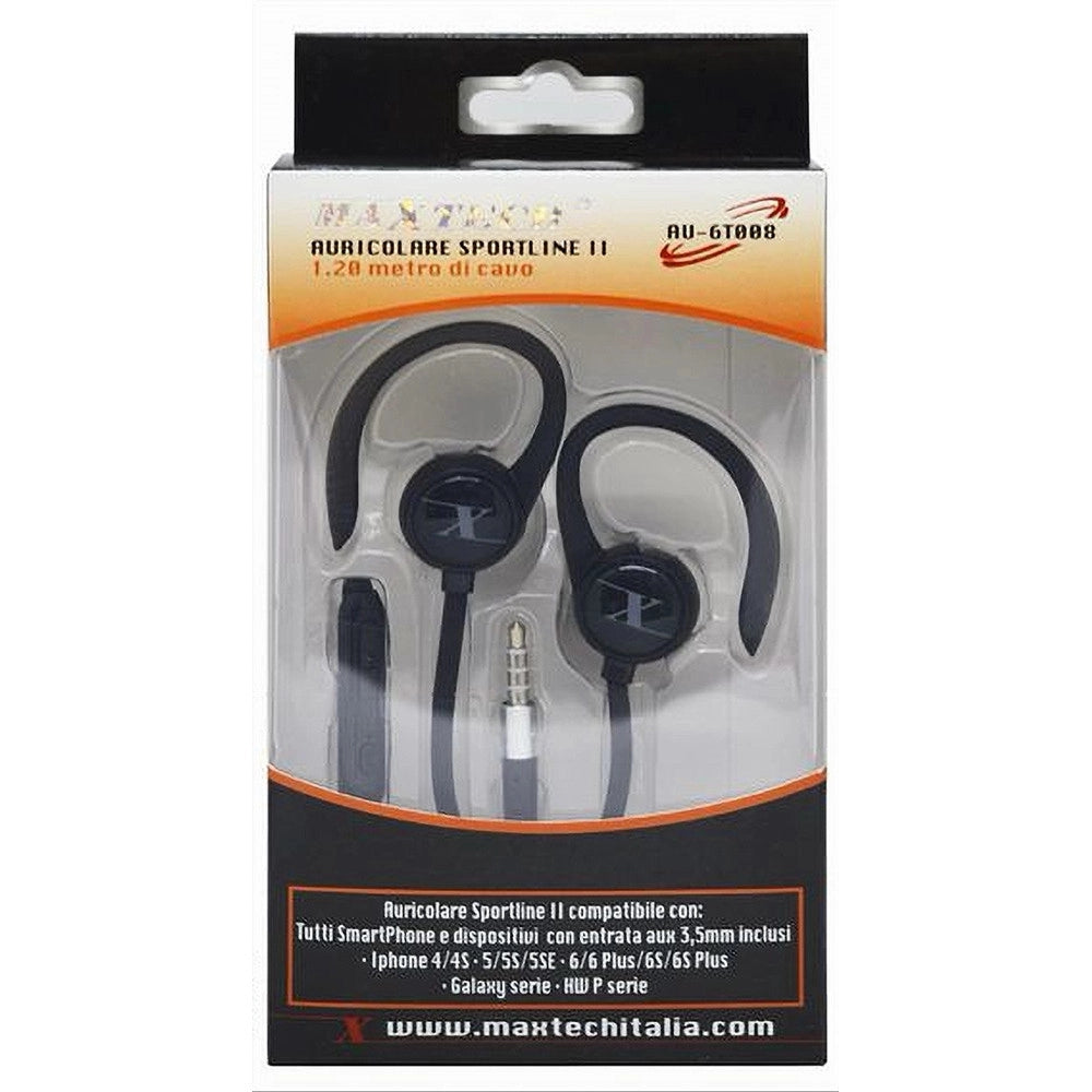 Trade Shop - Auricolari Maxtech Cuffie Con Microfono Orecchio Smartphone Portatili  Au-6t008 -