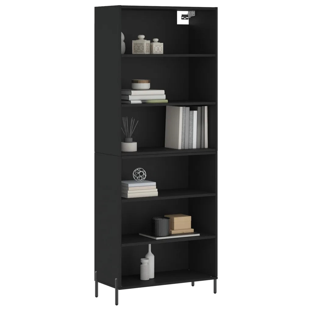 Credenza Nera 69,5x32,5x180 cm Legno Multistrato 3189582