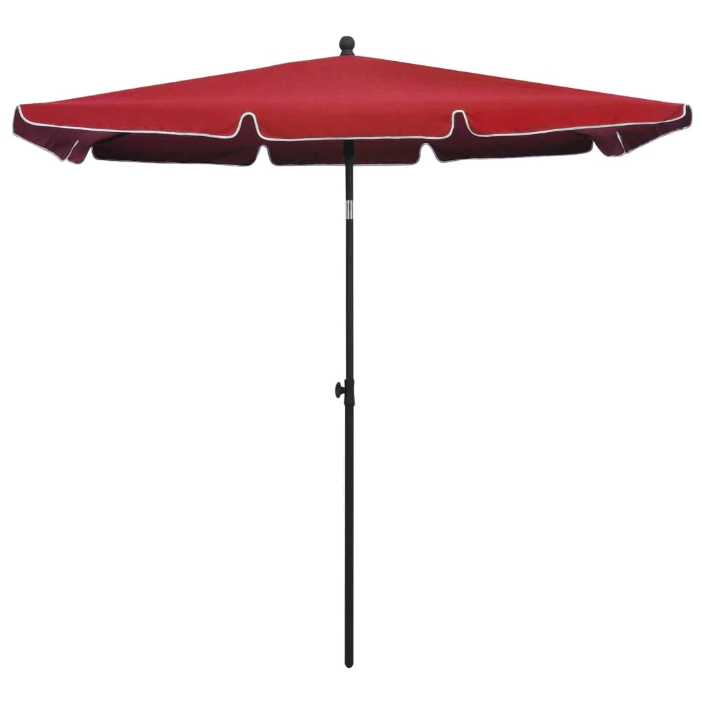 Ombrellone da giardino con palo 210 x 140 cm rosso bordeaux 02_0008327